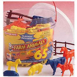 Bucket of Farm Animals - 65 Pieces