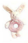 Rattle Ring - Bunny - Pink - 7 1/2 x 9 1/2"