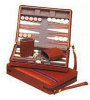 Magnetic Travel Backgammon Set - 9" Burgundy - Zipper Case