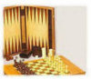 - ZooScape - Chess, Checkers and Backgammon Deluxe Wood Set in Wood Case