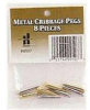 Cribbage - 8 Metal Pegs - 4 Silver and 4 Gold - 4 g