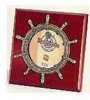 Brass Accented Wooden Frame - Wheel
