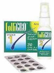 FolliGRO System 1 and 2 - Fenugreek Extract Capsules - Saw Palmetto Biospray - Natural Hair Restorer - 30 Day Supply