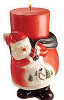 Santa Claus Pillar Candle Holder by Russ Berrie