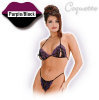 Lace Peek-a-Boo Bikini Top Crotchless - Coquette - Purple/Black - One Size