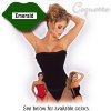 Stretch Velvet Corset with Lace-Up Back and Thong - Coquette - Emerald / Small