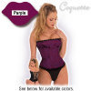 Brocade Corset with Lace-Up Back - Coquette - Purple / Extra large