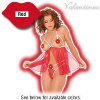 Sheer Babydoll with Thong - Coquette - Red / One Size
