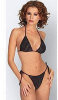 Pinestripe Microfibre Bikini - Coquette - Black/White - One Size