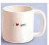 Heavy Handle Embossed Ceramic Mug - I Love You by Russ