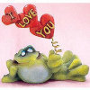 Toadily Yours Frog Figurines - SculptStone - I Love You