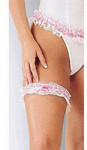 Ruffled Lace Garter - Coquette - White / Pink
