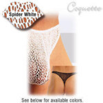 Lycra Thong with Side Clasps - Coquette - Spider Net White, One Size