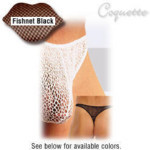 Lycra Thong with Side Clasps - Coquette - Fishnet Black / One Size