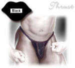 Wet Look Fantasy Eyelet Pouch - Black, One Size