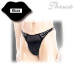Wetlook Fantasy and Fishnet Thong - Black / One Size