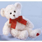 Lovey Curly Bear - White / 7.5"