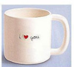 Heavy Handle Embossed Ceramic Mug - I Love You