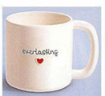 Heavy Handle Embossed Ceramic Mug - Everlasting