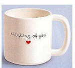 Heavy Handle Embossed Ceramic Mug - Thinking of You