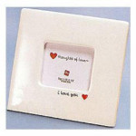 Photo Frame - Ceramic Embossed with Glass Inserts - I Love You