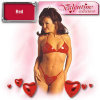 Patent Bra and Heart G-String - Allure - Red / One Size