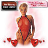 Fishnet and Leather Teddy - Allure - Red Fishnet / Black Leather - One Size