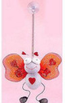 Love Springs Nylon Glitter Hanging and Springing Bugs - Butterfly - With Suction Cup