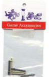 Cribbage - 6 Metal Pegs - 2 Silver, 2 Gold, 2 Black