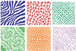 Animals Skins Rubbing Plates - Package of 6