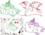 Cananda Geography Rubbing Plates - Package of 4