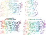 U.S. Geography Rubbing Plates - Package of 4