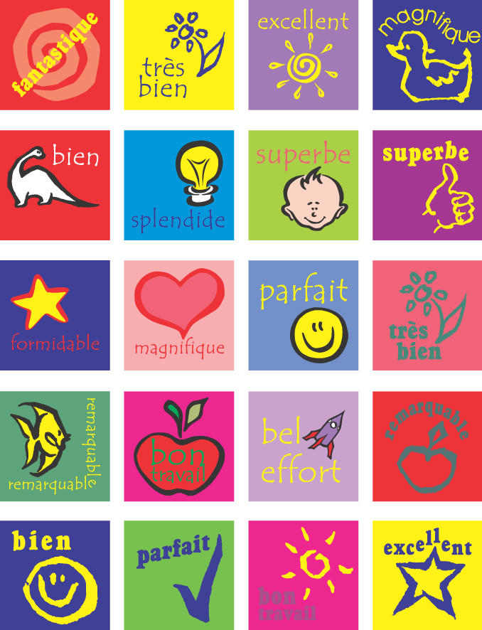French Incentive Stickers - Package of 60