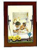 Wooden Decorated Shadowbox Frame - Brown