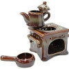 Tea Pot / Oven Oil Burner - Ceramic - Brown