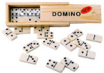 Double Six Dominoes with Pin Set in Wooden Box
