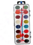 Watercolors with Brush and Plastic Hanging Case - 16 Colors