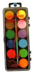 Watercolors with Brush and Plastic Hanging Case - 12 Colors