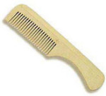 Wooden Hair Comb with Handle - 7.5"