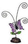 Butterfly Picture Holder - Purple - 7"