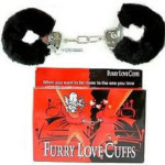 Black Faux Fur Cuffs - Real Working Cuffs with Key