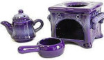 Tea Pot / Oven Oil Burner - Ceramic - Purple