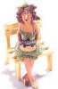 Minerva - Birthday Woman and Bench - SculptStone Figurine by Russ Berrie
