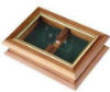 Glass Top Wooden Card Box with Cards