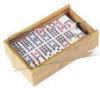 Dominoes - Double Nine Set - in Bamboo Case with Sliding Glass Top