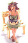 Minerva - Birthday Woman and Bench - SculptStone Figurine