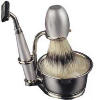 Shaving Brush Set - Chrome - 4 Pieces