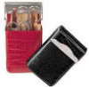 - Personal - Manicure Set - Crocodile Print Black Leather Case - 5 Pieces