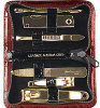 - Health - Manicure Set - Red Crocodile Finish Case - 6 Pieces - Gold Plated