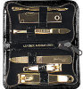 - ZooScape - Manicure Set - Black Crocodile Finish Case - 6 Pieces - Gold Plated
